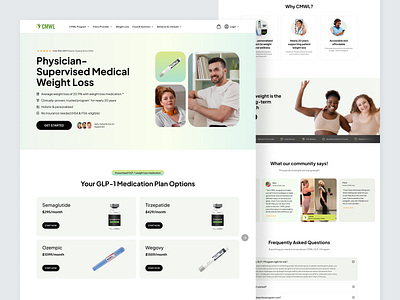 GLP-1 Medication Website Design figma health product healthcare medication neat clean ui uiux design ux design website design website designer weight loss website