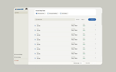 Assembli - Job Dashboard ai branding construction saas