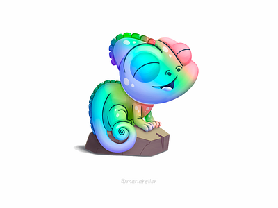 Be Yourself camaleon camaleonte cartoon chameleon character children colorful cute design happy illustration kids mexico pride