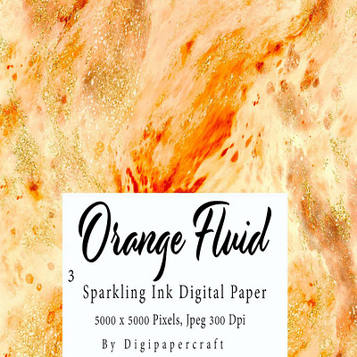 Orange Watercolor Digital Texture, Orange Marble, Fall Color animation graphic design