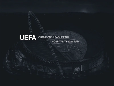 UEFA CHAMPIONS LEAGUE FINAL LOUNGE, WEMBLEY ARENA 2024 RFP 3d bra design eve graphic design logo