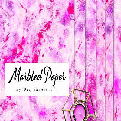 Marble Digital Paper, Pink Glitter Marble, Pink and Gold 3d graphic design motion graphics