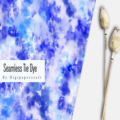 Seamless Blue Tie Dye Digital Paper, Shibori Tie Dye Papers 3d animation motion graphics