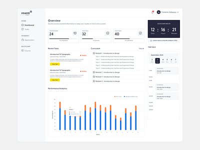 Student Dashboard design edtech ui ux web