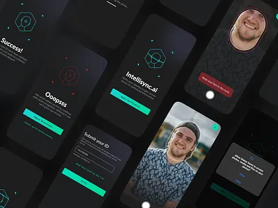 Identity Verification Flow Concept app design clean ui dark ui design empty state error states face recognition id verification illustration mobile ui reader security security app ui user interface ux