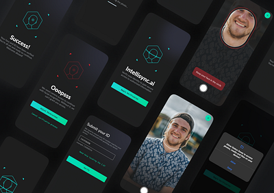 Identity Verification Flow Concept app design clean ui dark ui design empty state error states face recognition id verification illustration mobile ui reader security security app ui user interface ux