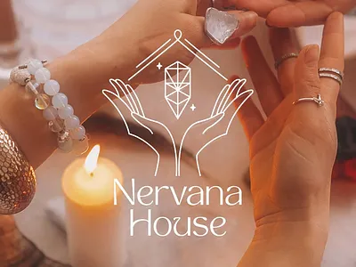 Nervana House - Logo Design brand design branding crystals design healing logo design vector wellness