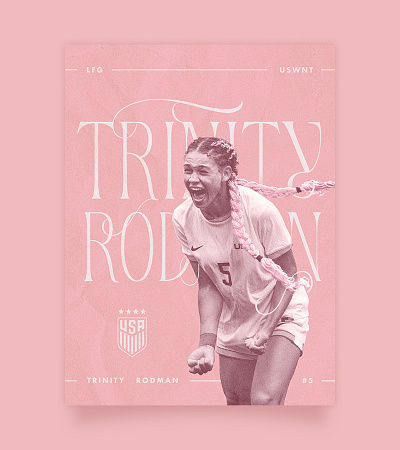 Trinity Rodman - USWNT design grain graphic design poster soccer uswnt vector