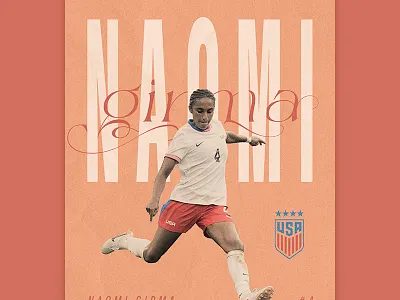 Naomi Girma - USWNT grain poster poster design soccer sports typography uswnt vintage
