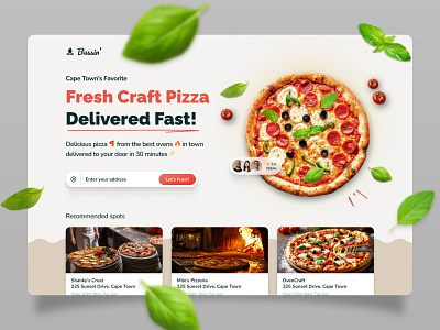 Landing Page Design Challenge: Day 3 landing page landing page design pizza delivery ui ui design uiux user interface design ux uxui web design website design