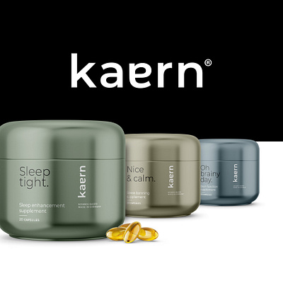 Brand Identity and Packaging for Kaern Health Supplements brand branding embalagem germany health jar label logo nootropics packaging rotulo suplementos supplements