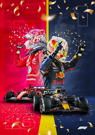 Max Verstappen X Charles Leclerc Poster art design f1 ferrari formula 1 graphic design leclerc poster poster design redbullracing verstappen