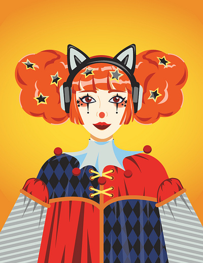 The clown girl clown girl illustration vector