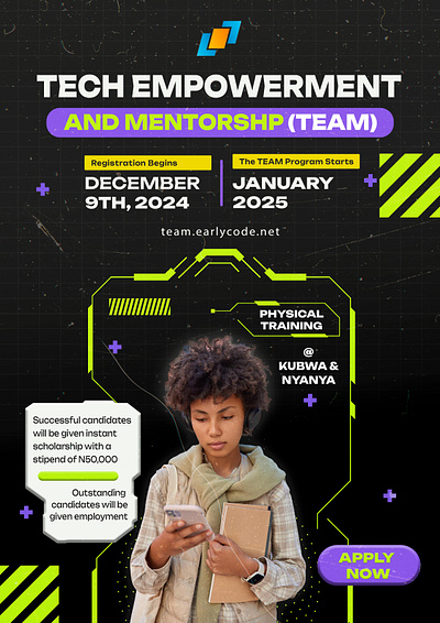 Early Code Tech Empowerment and Mentorship Program. banner facebook flyer graphic graphic design graphic designer meta ad social media