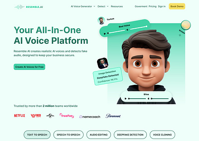 After Vs Before for an AI Agency. 3d 3d avatar ai aichat aivoice app appdesign branding design figma green hero herosection illustration ios logo ui ux web design website