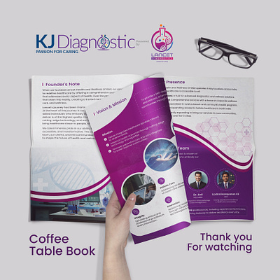 KJ Diagnostic Coffee Table Book Design branding brochure design flyer graphic design illustration logo