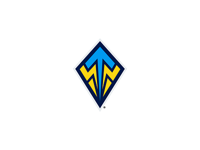 Thundervolts baseball design illustration light blue lightning logo logo design thunder yellow