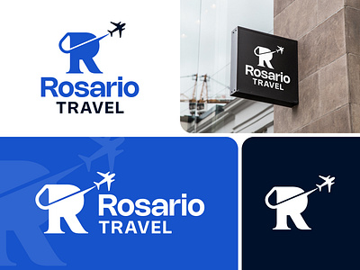 Rosario - Travel Logo Design agency logo design airplane logo bag logo branding logo logo deisgner logo design logodesign plane logo r plane logo r travel logo rosaria travel logo tour logo tourism logo travel agency logo travel logo traveling traveling logo workhu