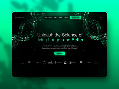 Bio Hacking Landing Page Concept bio hacking coachíng dark design fitness landing page health website ui design