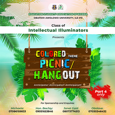 Colored Picnic/Hangout design graphic design