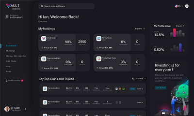 Old Designs: Crypto Investment Coming Dashboard Page responsive design