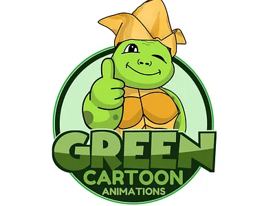 Green Cartoon Logo graphic design logo