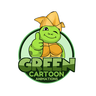 Green Cartoon Logo graphic design logo