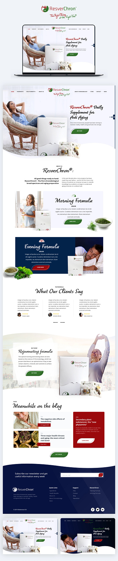 Old Designs: Natural anti-aging supplement Landing page