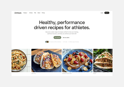 Recipe platform hero section food recipes web design webflow