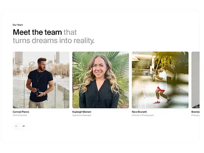 Content Agency Team Section design team web design webflow