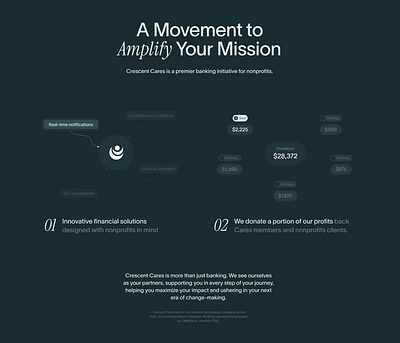 Bank Mission Section bank marketing non profit web design webflow