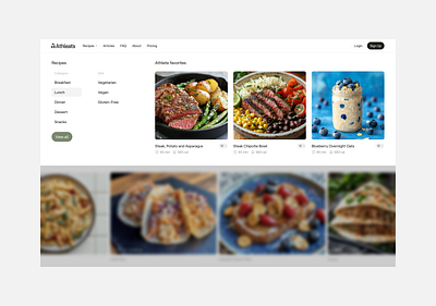 Recipe Platform Mega Dropdown Menu food memberstack recipes web app web design webflow