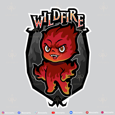 Cute Wild fire character mascot t shirt illustration design apparel artwork branding cartoon character clothing cute design esport fire illustration logo mascot reyyarts tshirt vector wild