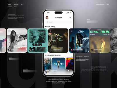 Lunkgem Music app app branding mobileapp site ui uiux uiux design ux web design