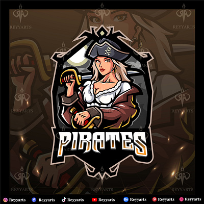 The Pirates girls character mascot t shirt illustration design apparel artwork branding character design esport fashion fighter girls illustration lady logo mascot pirates reyyarts sea tshirt vector woman