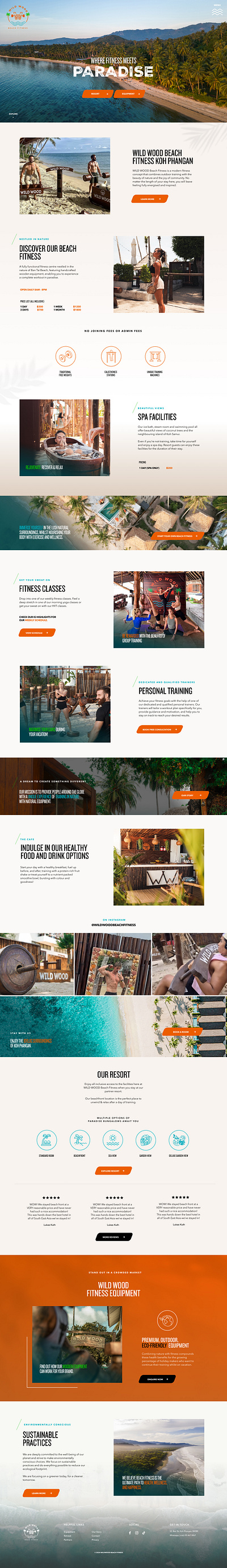 WILD WOOD BEACH FITNESS design wordpress