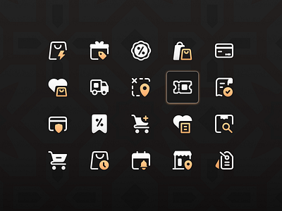 E-Commerce Basic Icons branding delivery icons delivery truck duo tone style e commerce icons ecommerce flash sale glyph icon icon design iconography icons minimal icons online shopping online store pixel perfect shopping bag shopping cart shopping icons ui ui icons