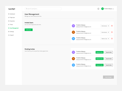 User Management Page design ui user management ux web