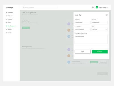 User Roles & Permission - Invite New User design ui users ux web app