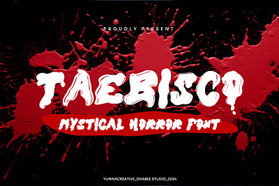 Taebisco – Mystical Horror Font dark decorative design display font gothic halloween horror illustration modern new old rough textured trend typeface typography unique vintage web