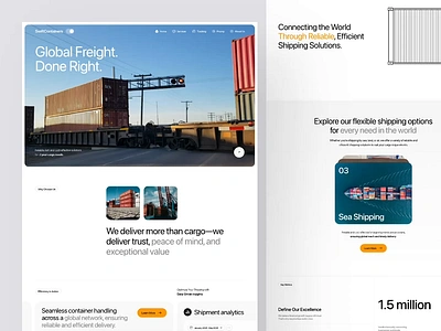 SwiftContainers - Shipping Service Landing Page cargo carry container courier delivery freight interface landing page logistics website modern design package port shipment startup transporting truck ui ux web web design website