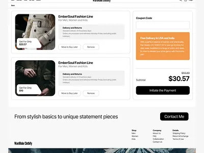 Smart Cart UI – E-Commerce Design cart design ecommerce landing page payment section shopping ui