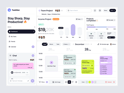 TaskMan - Project Management Platform administrator app chart clean dashboard management plan platform project saas schedule software task ui website