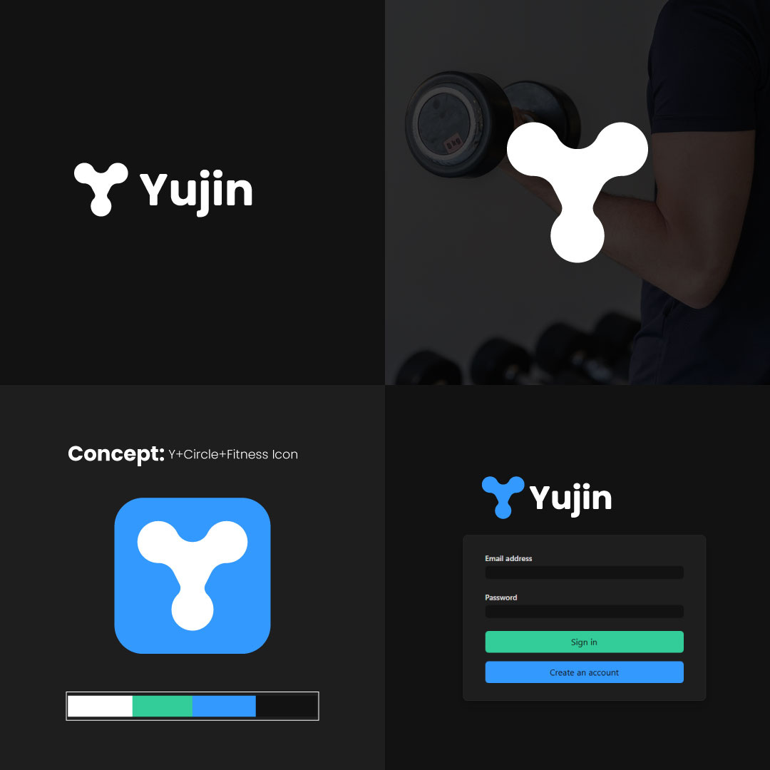 yugin logo design brand brand identity branding design fitness fitness logo graphic design gym gym logo illustration logo logo design modern logo workout workout logo y y letter y logo y mark
