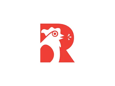 R letter Rooster awesome logo barn branding clean logo creative design ideas dual meaing egg fb logo inspiration market minimalist logo negative space r r letter red