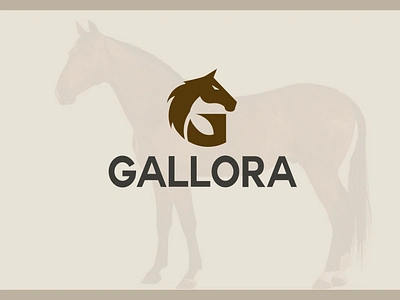 HORSE COMPANY LOGO BRAND IDENTITY LOGO DESIGN. color logo g logo gallora logo horse logo letter g logo logo branding logo color logo grid logo industry. logo mockup