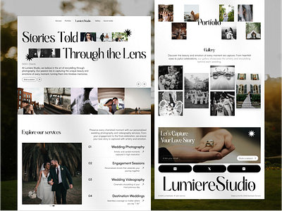 Lumiere Studio: A Showcase of Love and Elegance - Website Design engagement website footer lumiere studio minimalist website tsani chico bragi ui user experience user interface ux web design web interface website design wedding wedding design wedding minimalist website wedding web wedding website