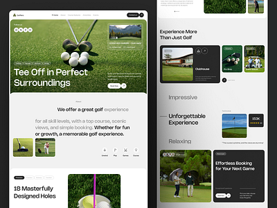 Golfiers - Golf Course Booking Website bold booking clean course design golf landing page market minimal reservation sport sport website ui ui design ui visual design uiux web design website website design