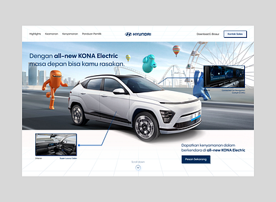 KONA - Electric Vehicle Hero Section branding clean cleandesign design ecommerce home homepage landing page minimal minimalist modernui product design ui uidesign uiux uiuxdesign ux web web design website