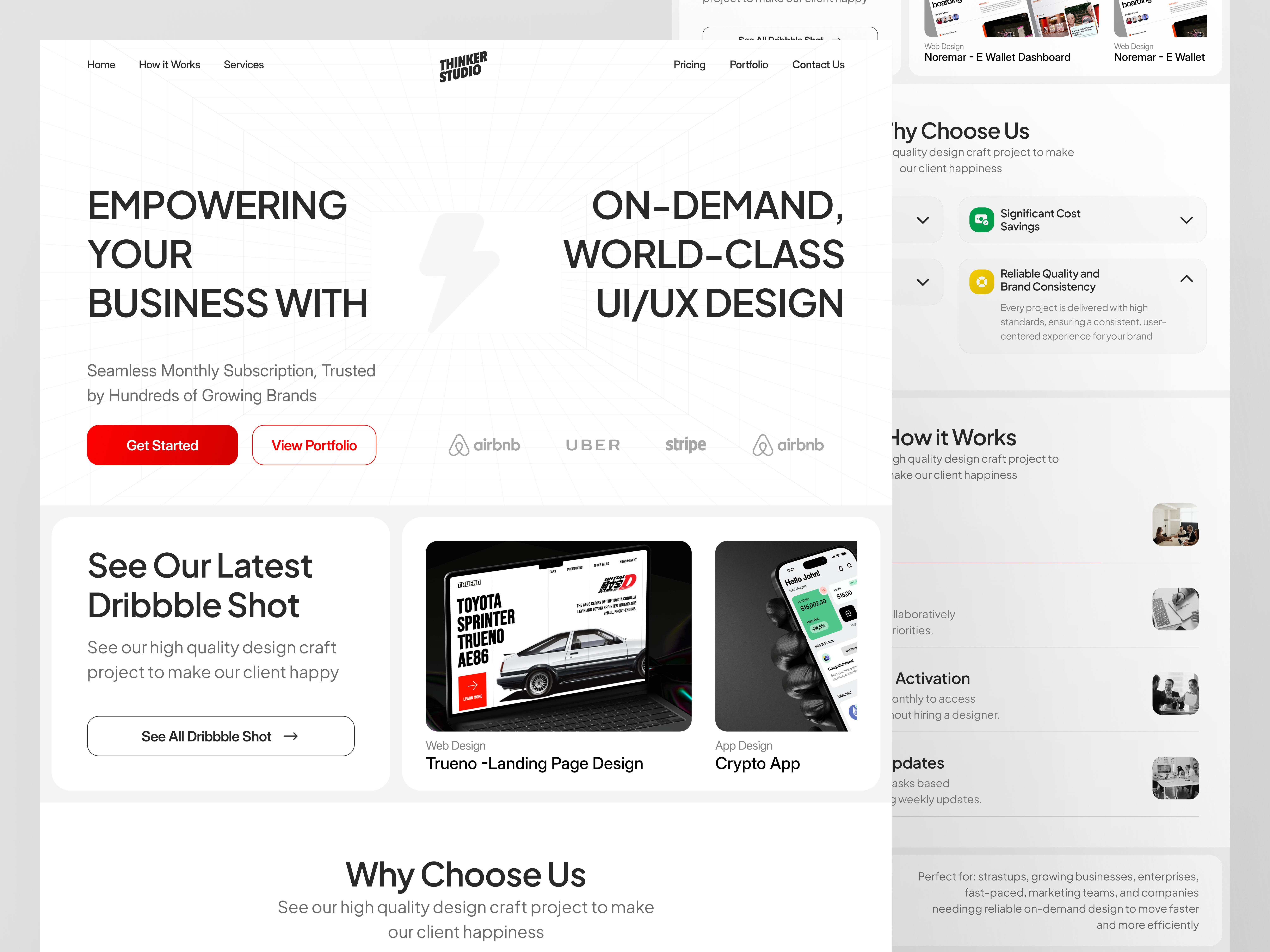 Thinker Studio - Landing Page clean ui design studio landing page studio website thinker studio ui